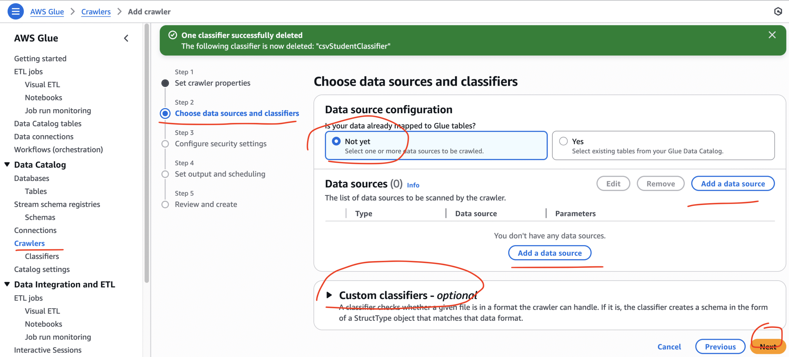 data sources and classifier