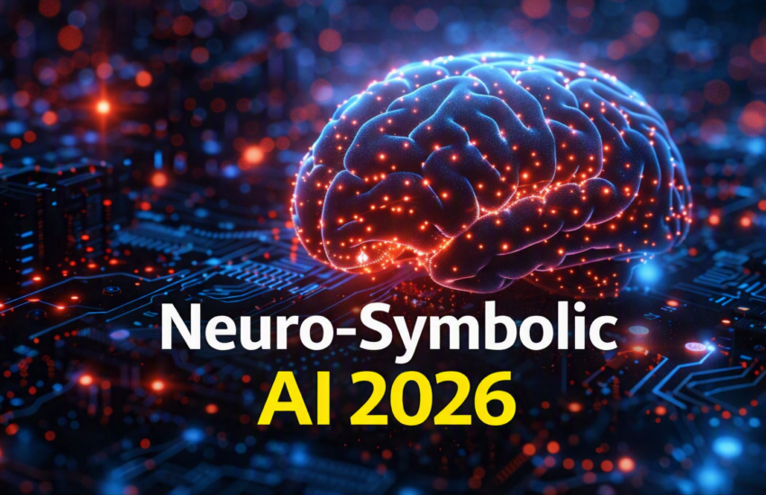 Neuro-Symbolic AI 2026 blog feature image with glowing brain and circuits